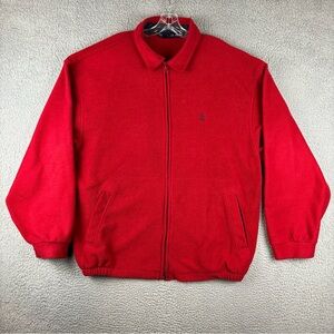 Vintage Nautica Fleece Jacket Men’s XXL Red Full Zip‎ Thick USA Made